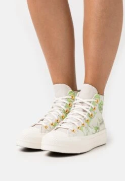 Converse Chuck Taylor All Star Lift Floral - High-Top Trainers - Desert Sand/Lime Rave/Egret
