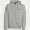 Converse Embroidered Star Chevron Brushed Back Zip Hoodie Unisex - Zip-Up Sweatshirt - Grey