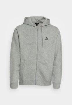Converse Embroidered Star Chevron Brushed Back Zip Hoodie Unisex - Zip-Up Sweatshirt - Grey