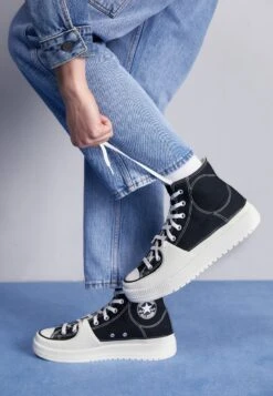 Converse Chuck Taylor All Star Construct Unisex - High-Top Trainers - Black/Vintage White/Egret