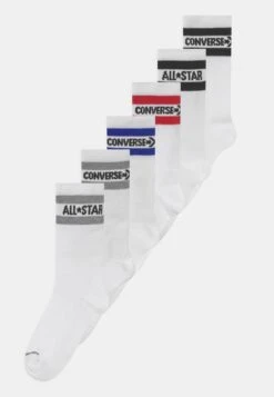 Converse Wordmark Crew Unisex 6 Pack- Socks - White