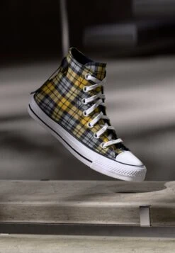Converse CHUCK TAYLOR ALL STAR PLAID - High-top Trainers - Black/yellow/white