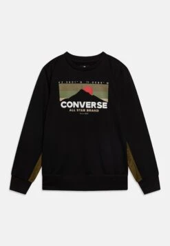 Converse Geared Up Blocked Mix Crew Unisex - Sweatshirt - Black
