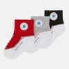 Converse Chuck Infant Quarter 3 Pack Unisex - Socks - Black/Light Red/Grey