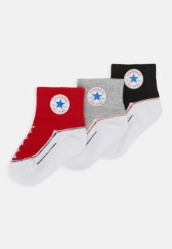 Converse Chuck Infant Quarter 3 Pack Unisex - Socks - Black/Light Red/Grey