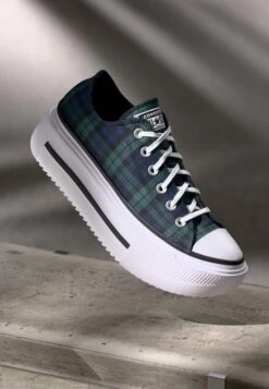 Converse CHUCK TAYLOR ALL STAR LIFT DOUBLE STACK PLATFORM PLAID - Trainers - Navy/black/branch Out