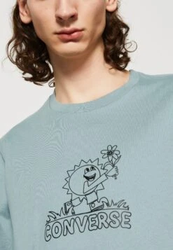 Converse Hand Drawn Sun Unisex - Print T-Shirt - Tidepool Grey -Converse Store 49478c9d12894864b74343c707de4c4e