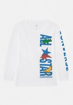 Converse Dinoverse Vertical Tee Unisex - Long Sleeved Top - White/Totally Blue