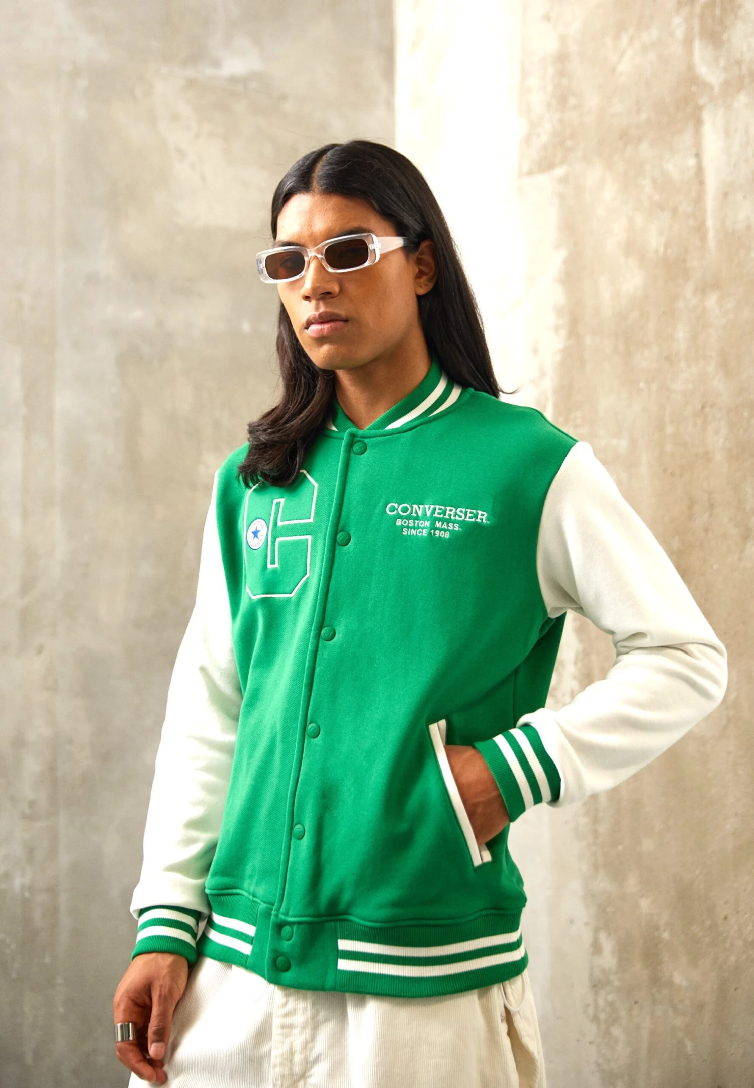 Converse Chuck Patch Jacket - Zip-Up Sweatshirt - Green 1 Converse Chuck Patch Jacket - Zip-Up Sweatshirt - Green