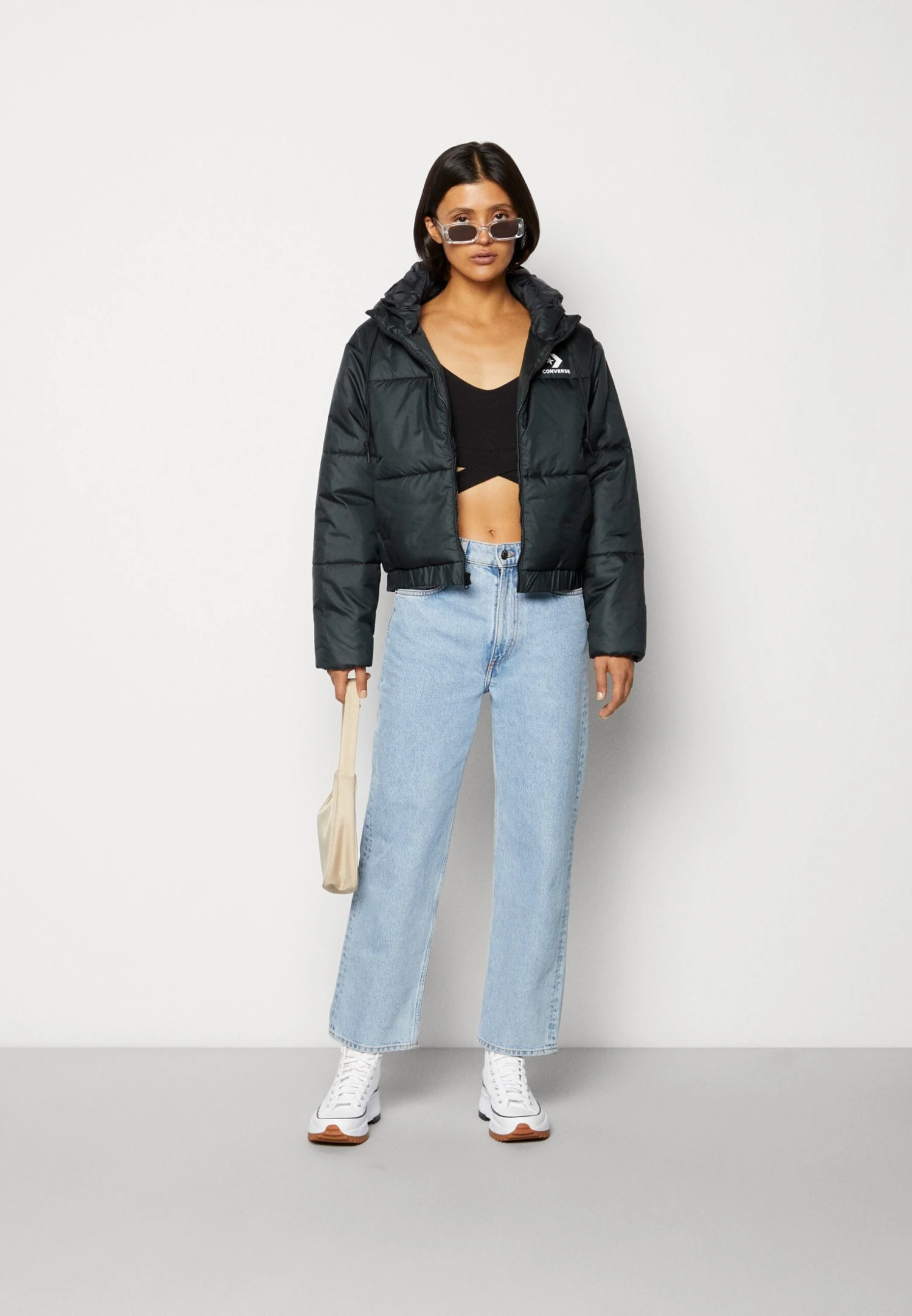 Converse Short Puffer Jacket - Winter Jacket - Black 2 Converse Short Puffer Jacket - Winter Jacket - Black - Image 2