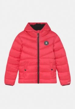 Girls Solid Puffer- Winter Jacket - Converse Pink