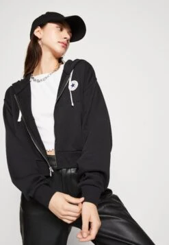 Converse Retro Chuck Taylor Full Zip Hoodie - Zip-Up Sweatshirt - Black -Converse Store 78615d7068394c83abfbbc67a4657a40