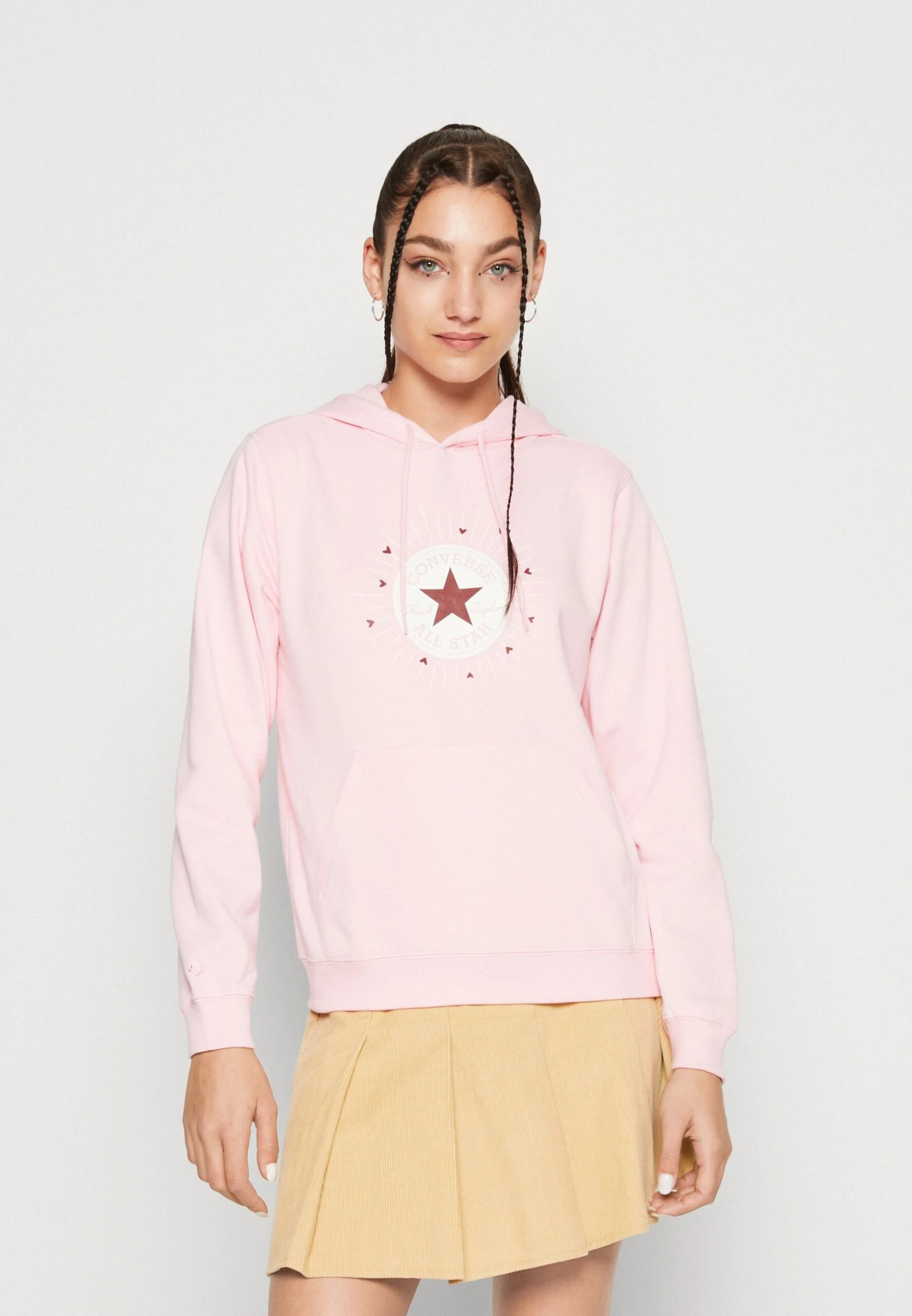 Converse Radiating Love Classic Fit Hoodie - Sweatshirt - Sunrise Pink 1 Converse Radiating Love Classic Fit Hoodie - Sweatshirt - Sunrise Pink