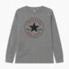 Converse Chuck Patch Long Sleeve Tee Unisex - Long Sleeved Top - Grey