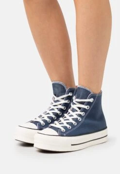 Converse Chuck Taylor All Star Lift Platform Ashion - High-Top Trainers - Navy/Egret/Sunrise Pink
