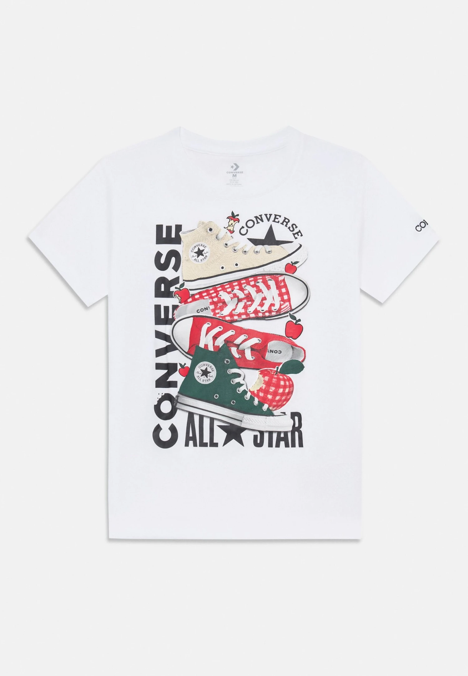 Converse APPLE STACK TEE - Print T-shirt - White 1 Converse APPLE STACK TEE - Print T-shirt - White