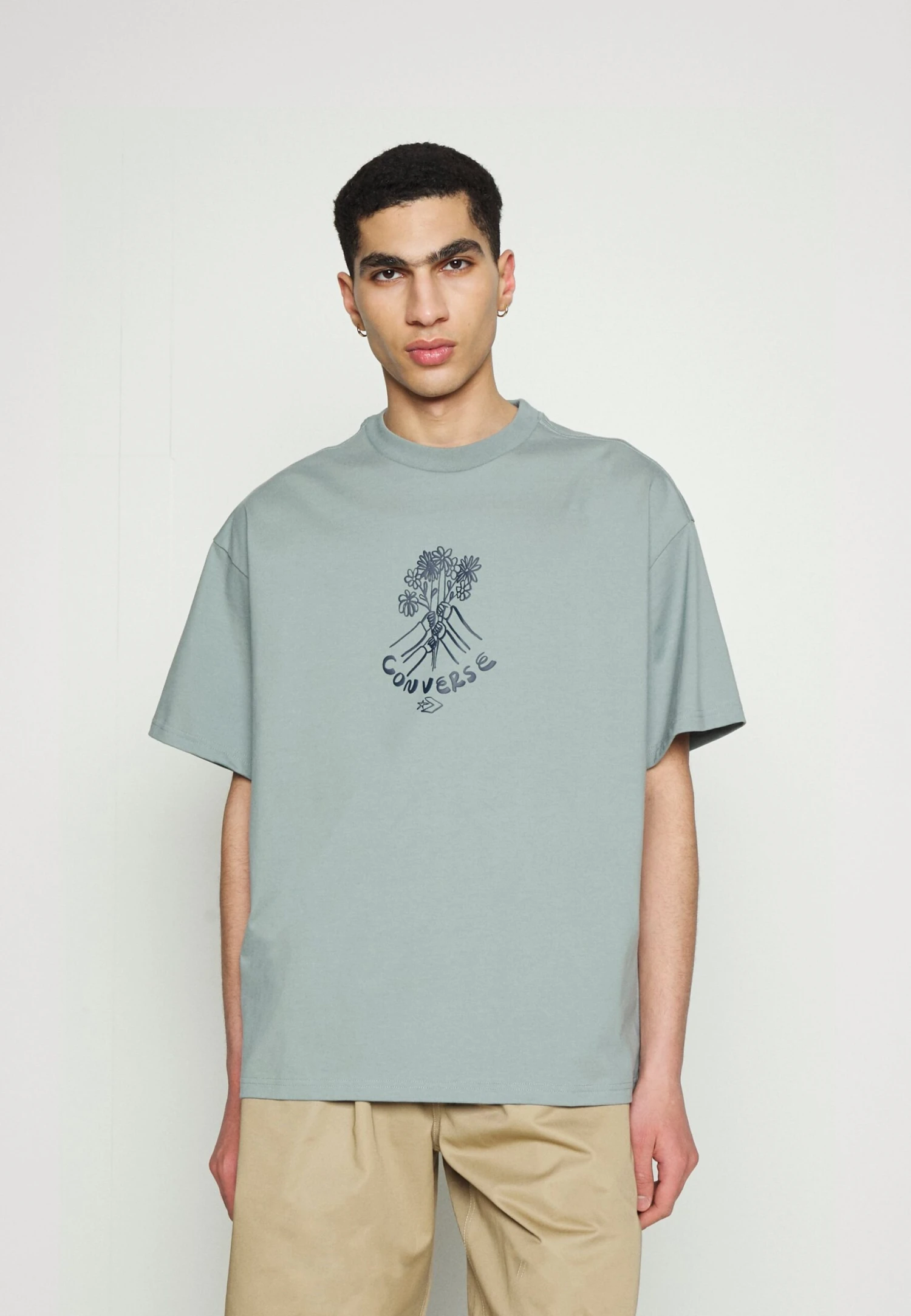 Converse Flower Friends - Print T-Shirt - Tidepool Grey 3 Converse Flower Friends - Print T-Shirt - Tidepool Grey - Image 3