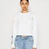 Converse Floral Long Sleeve Crew - Long Sleeved Top - White