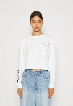 Converse Floral Long Sleeve Crew - Long Sleeved Top - White