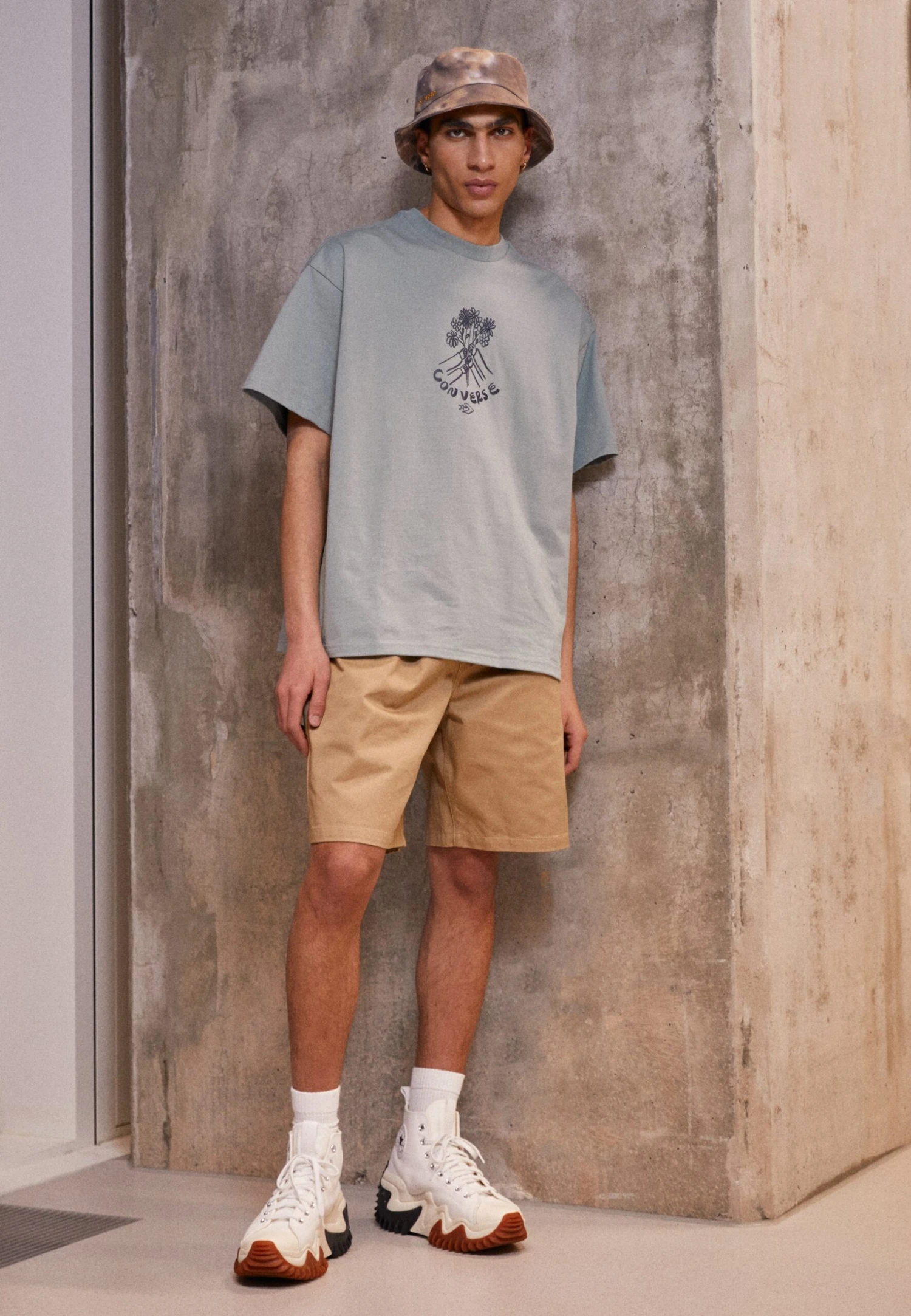 Converse Flower Friends - Print T-Shirt - Tidepool Grey 2 Converse Flower Friends - Print T-Shirt - Tidepool Grey - Image 2