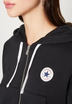 Converse Retro Chuck Taylor Full Zip Hoodie - Zip-Up Sweatshirt - Black -Converse Store a5d9c582d283441cb17822f0e3b49bd4