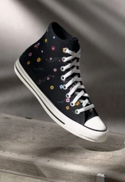 Converse CHUCK TAYLOR ALL STAR FLORAL - High-top Trainers - Black/frozen Acai/branch Out