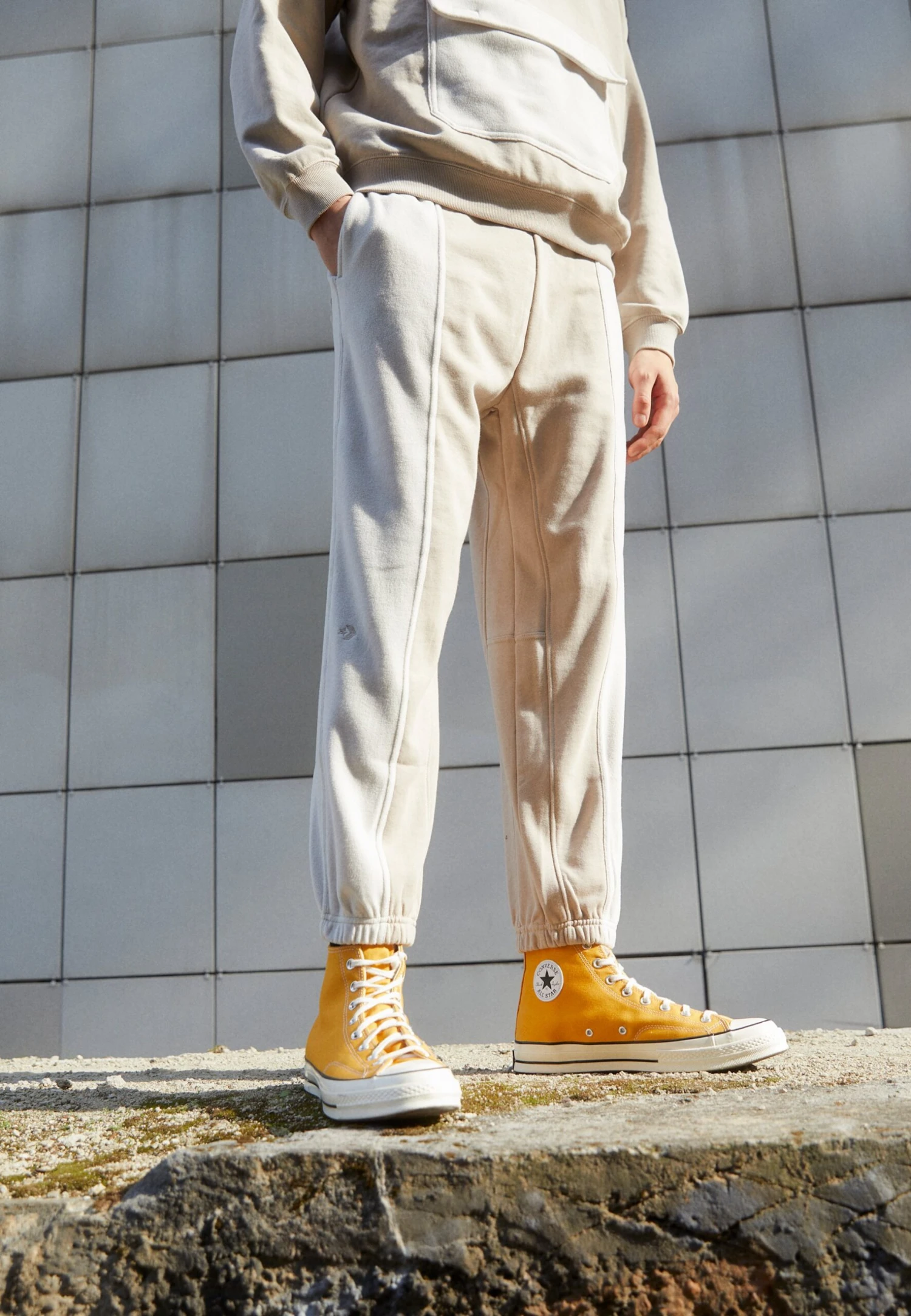 Converse Paneled Jogger - Tracksuit Bottoms - Papyrus 1 Converse Paneled Jogger - Tracksuit Bottoms - Papyrus