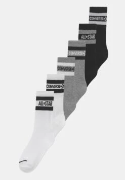 Converse Wordmark Crew Unisex 6 Pack- Socks - Dark Grey Heather