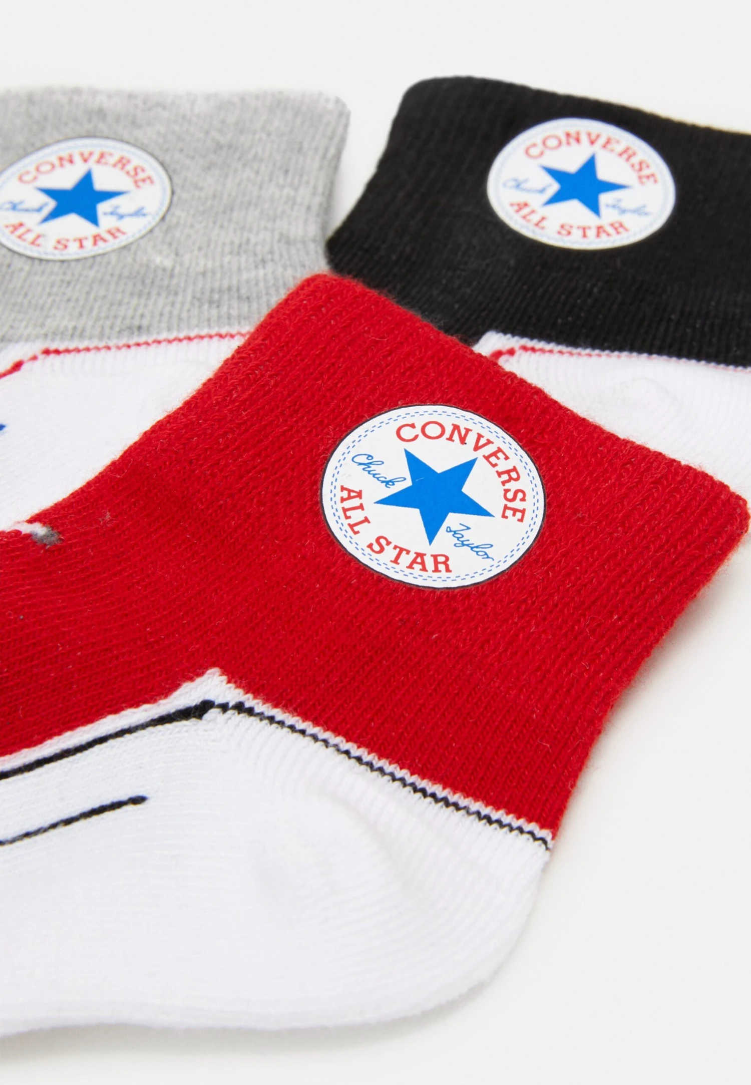 Converse Chuck Infant Quarter 3 Pack Unisex - Socks - Black/Light Red/Grey 2 Converse Chuck Infant Quarter 3 Pack Unisex - Socks - Black/Light Red/Grey - Image 2