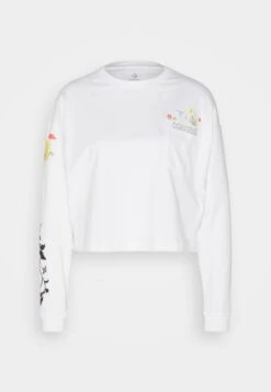 Converse Floral Long Sleeve Crew - Long Sleeved Top - White -Converse Store baa98e4e57a24fedbb46639df0a64e6f