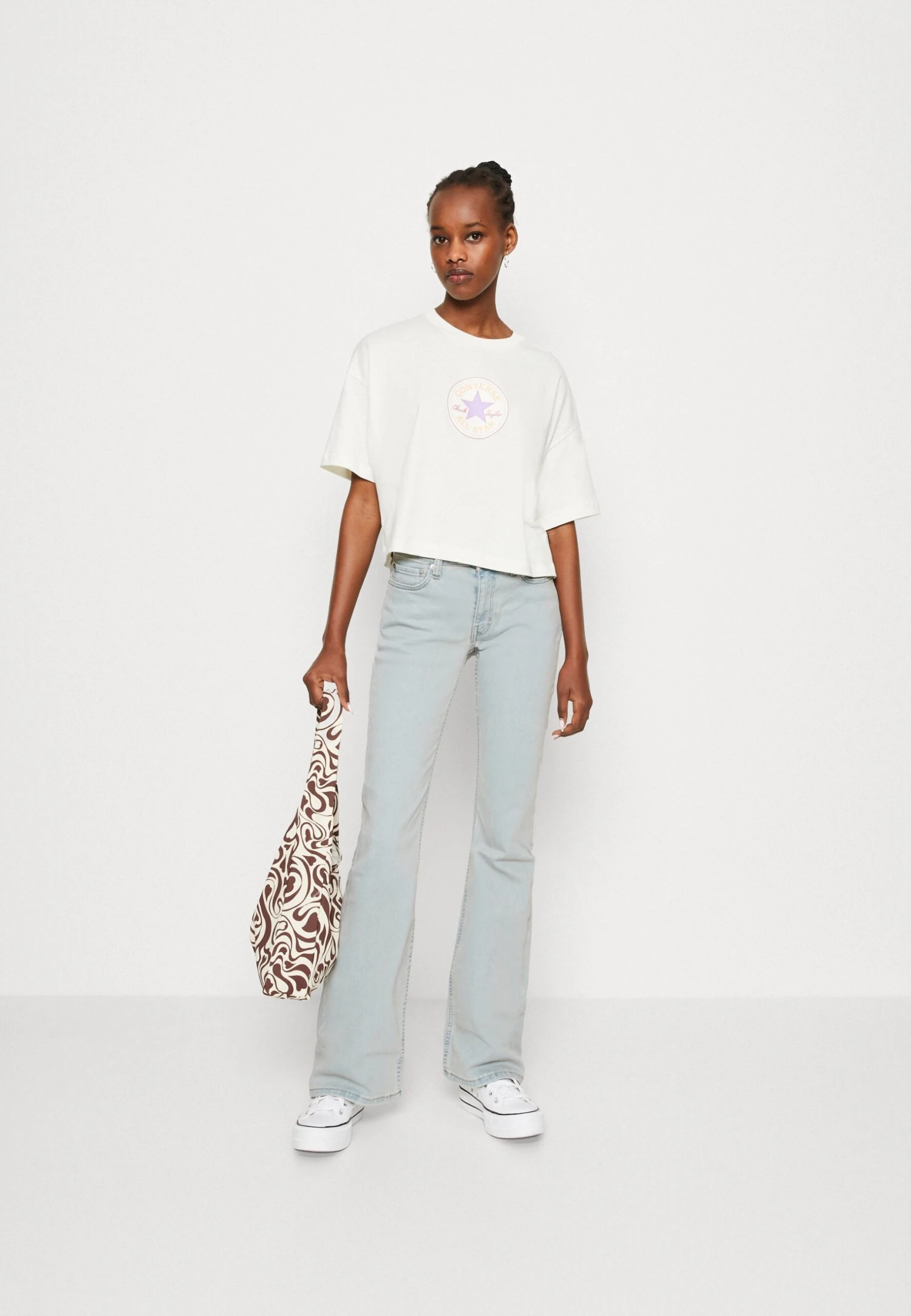 Converse Chuck Patch Boxy Tee - Print T-Shirt - Egret 2 Converse Chuck Patch Boxy Tee - Print T-Shirt - Egret - Image 2