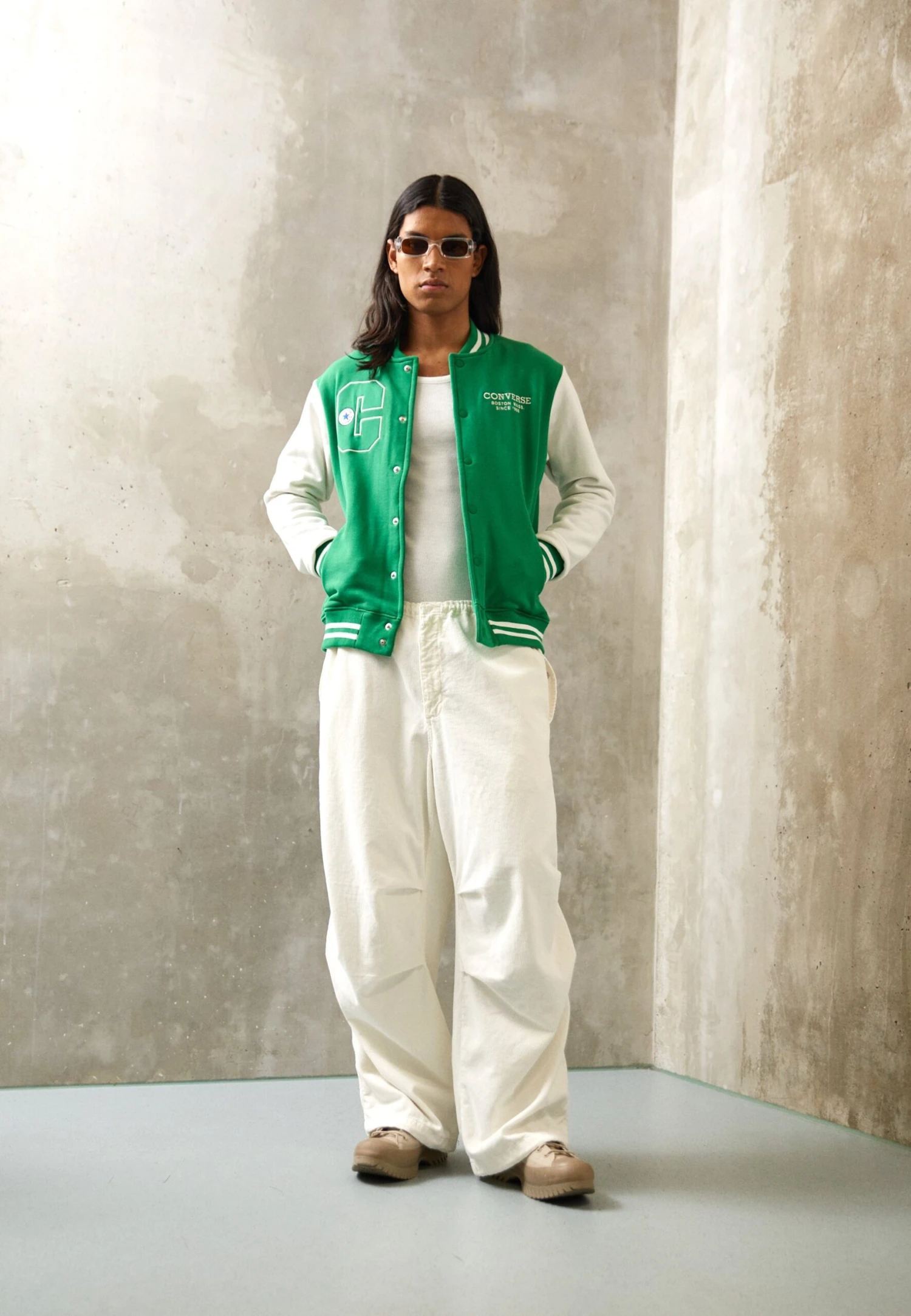 Converse Chuck Patch Jacket - Zip-Up Sweatshirt - Green 2 Converse Chuck Patch Jacket - Zip-Up Sweatshirt - Green - Image 2