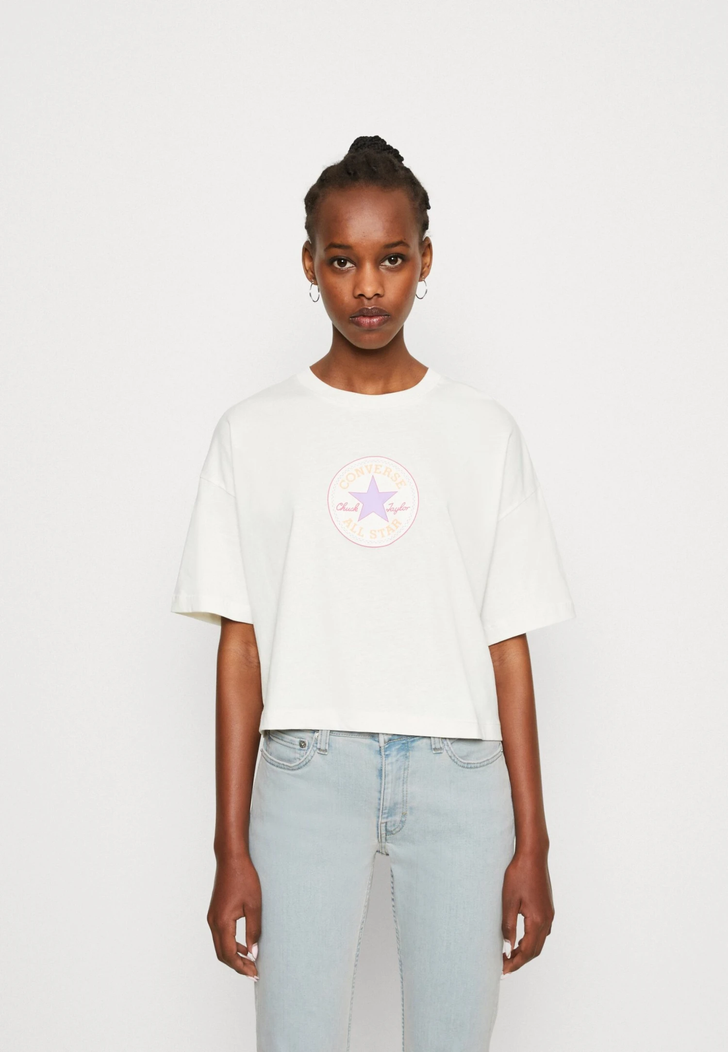 Converse Chuck Patch Boxy Tee - Print T-Shirt - Egret 1 Converse Chuck Patch Boxy Tee - Print T-Shirt - Egret