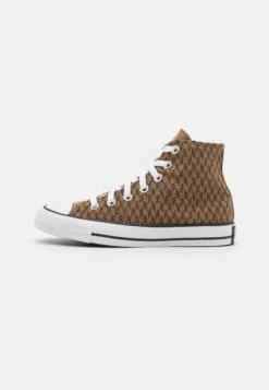 Converse Chuck Taylor All Star Herringbone Unisex - High-Top Trainers - Sand Dune/Velvet Brown/White