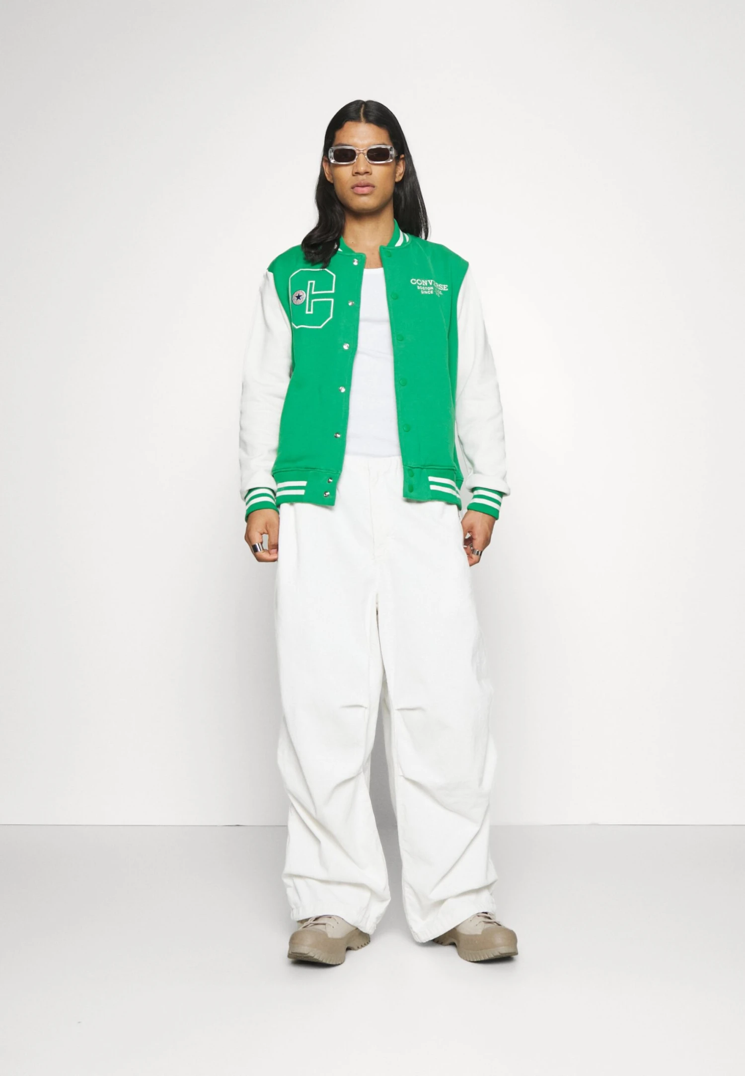 Converse Chuck Patch Jacket - Zip-Up Sweatshirt - Green 3 Converse Chuck Patch Jacket - Zip-Up Sweatshirt - Green - Image 3