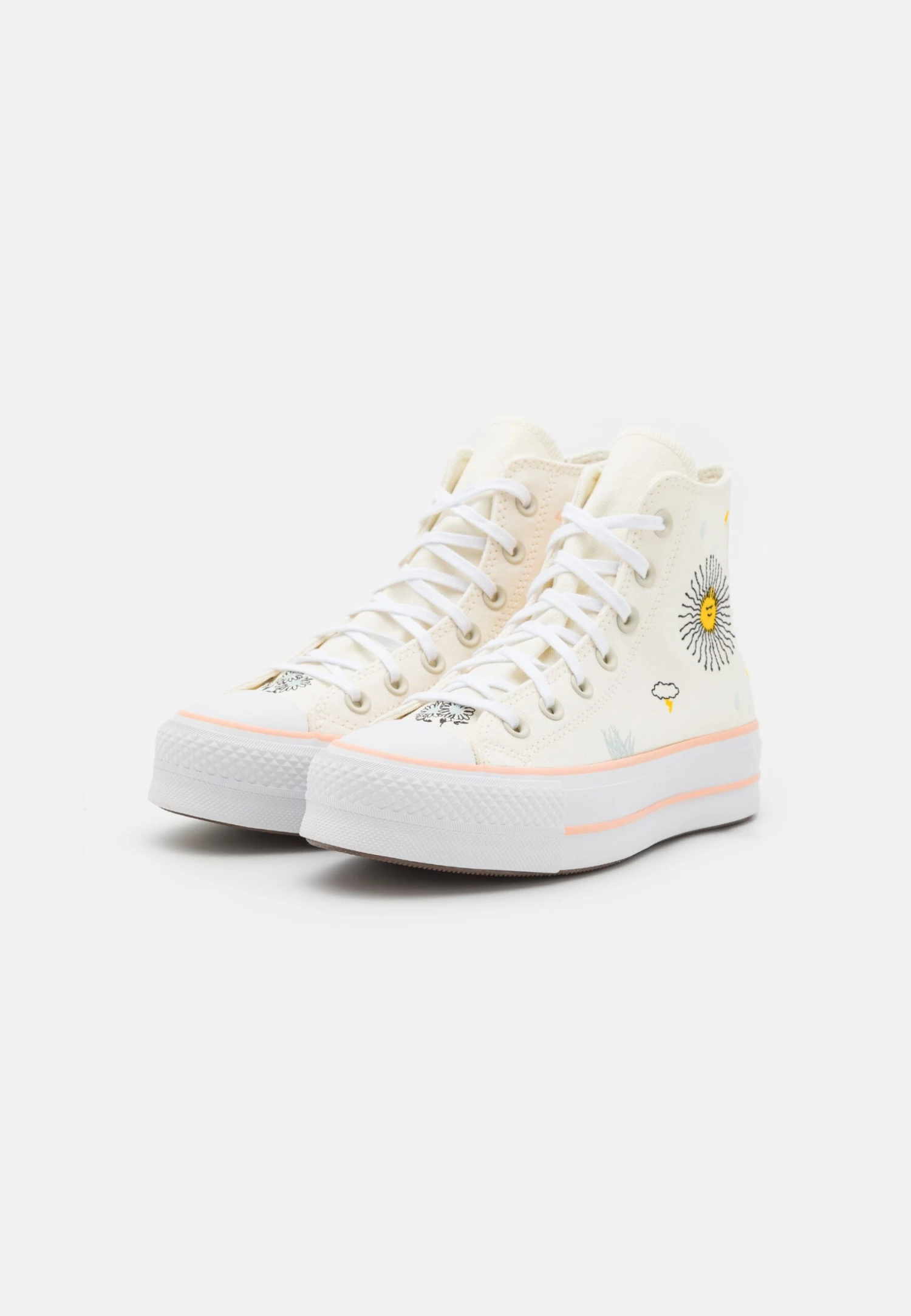 Converse Chuck Taylor All Star Lift Platform Summer Florals - High-Top Trainers - Cheeky Coral/White 3 Converse Chuck Taylor All Star Lift Platform Summer Florals - High-Top Trainers - Cheeky Coral/White - Image 3