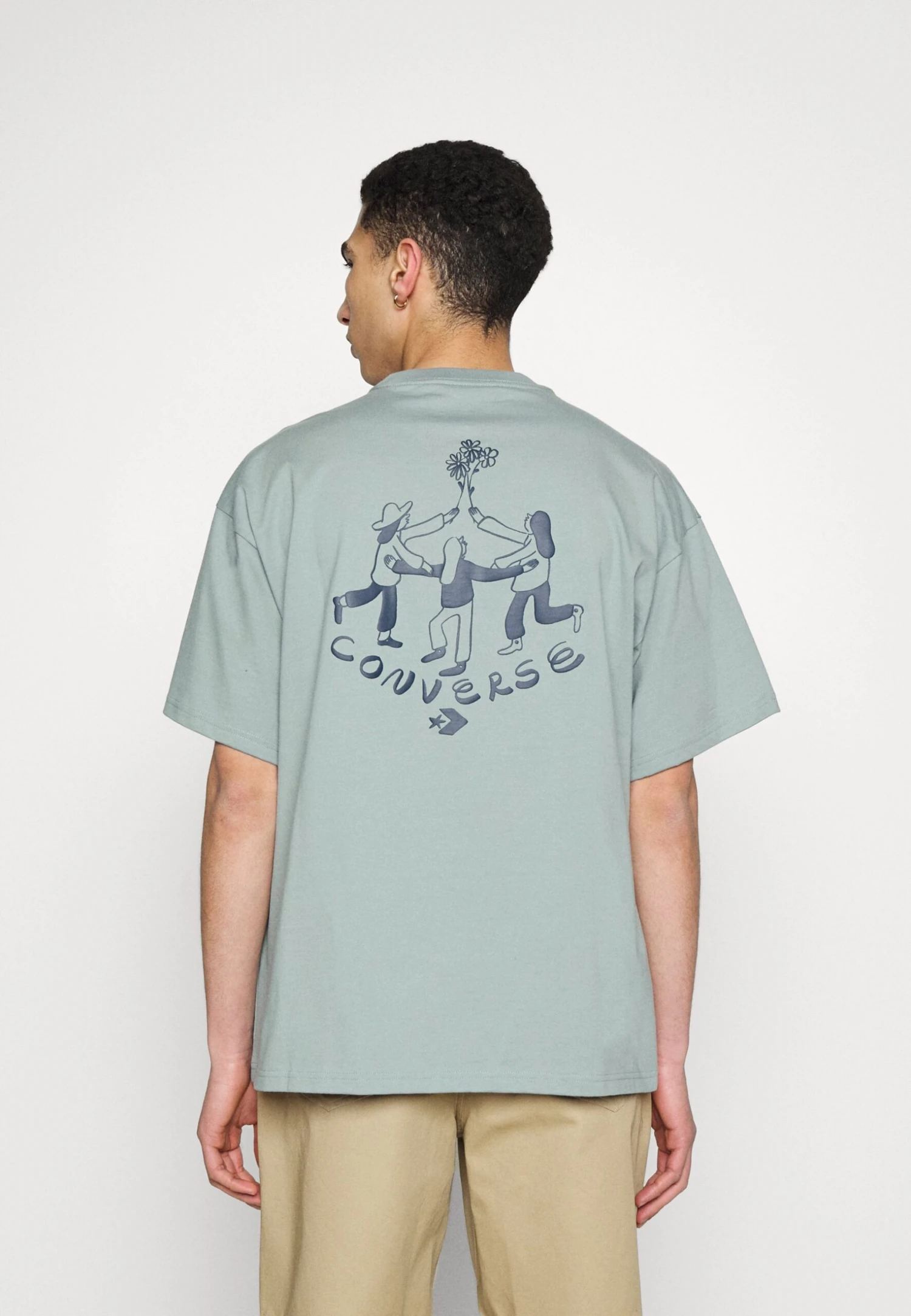 Converse Flower Friends - Print T-Shirt - Tidepool Grey 4 Converse Flower Friends - Print T-Shirt - Tidepool Grey - Image 4