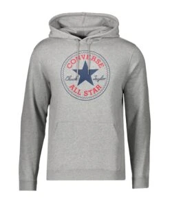 Converse Go-To All Star Patch Standard Fit Fleece Pullover Hoodi - Sweatshirt - Vintage Grey Heather